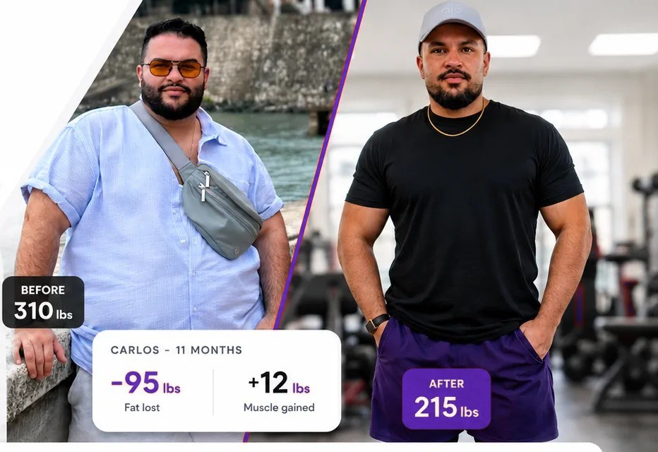 Carlos Velez before and after the Apex MD GLP-1 program
