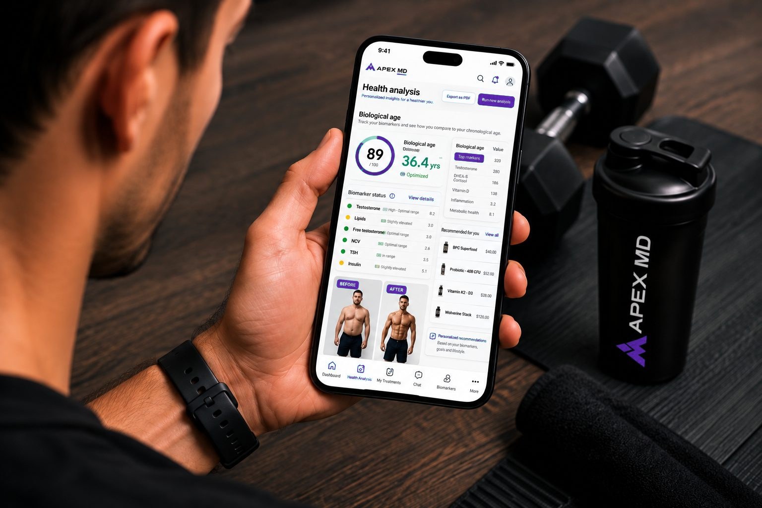 Apex MD health analysis in the mobile portal