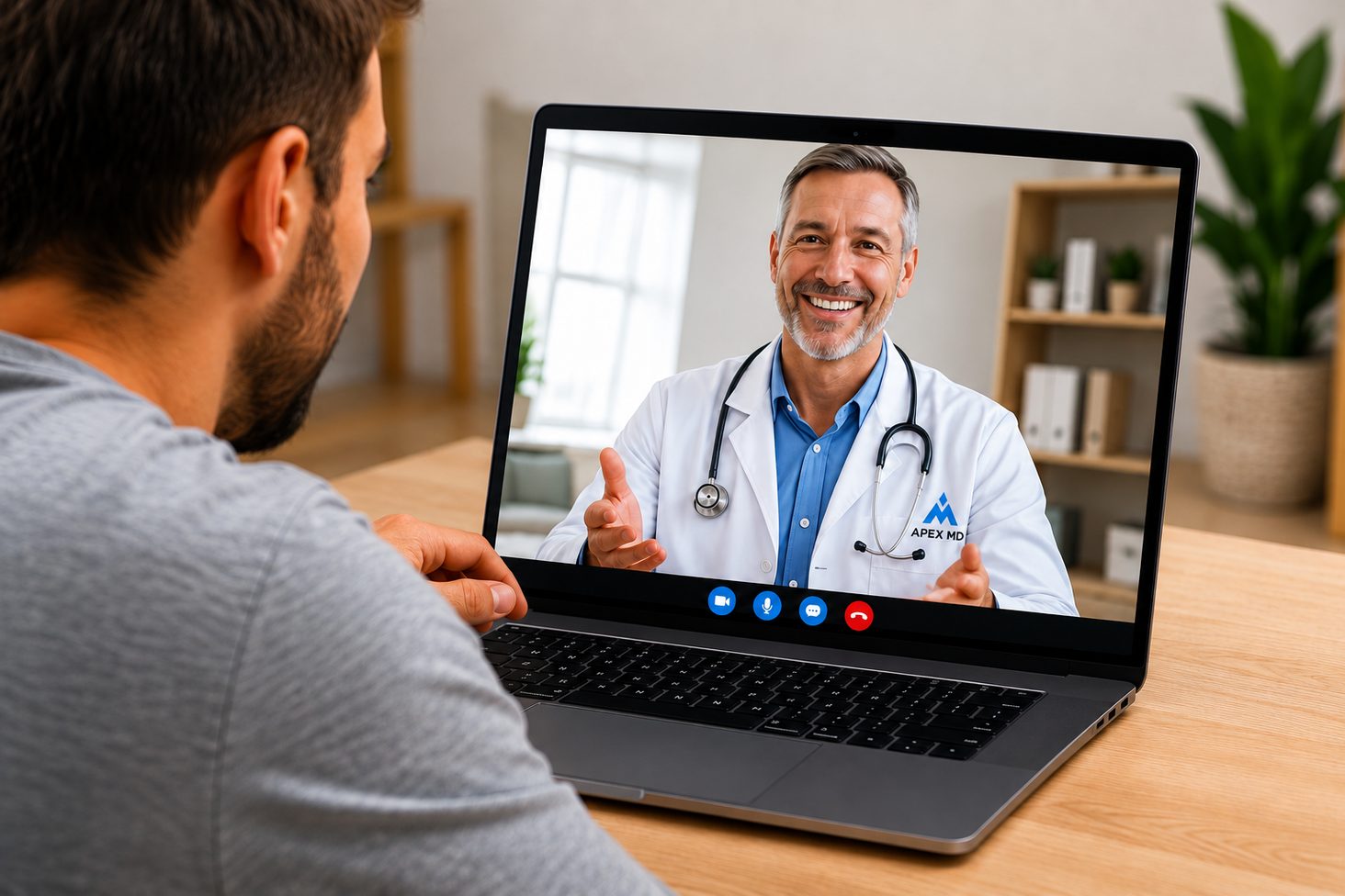 Patient meeting an Apex MD provider by video