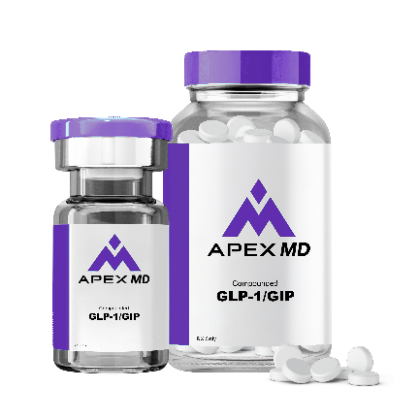 Compounded GLP-1/GIP vial and oral tablets from Apex MD